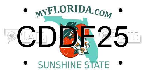 CDDF25 Florida License Plate