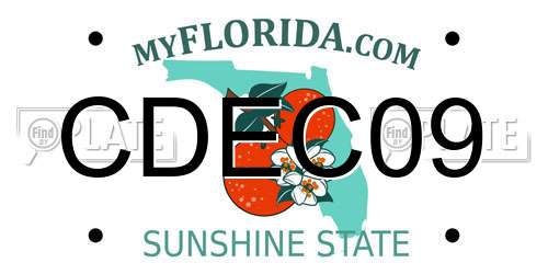 CDEC09 Florida License Plate