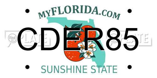 CDER85 Florida License Plate