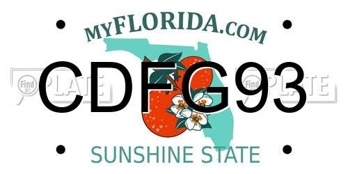 CDFG93 Florida License Plate
