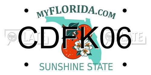 CDFK06 Florida License Plate