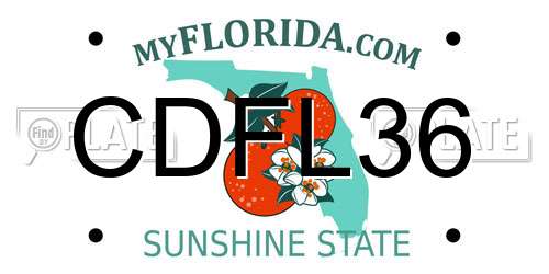CDFL36 Florida License Plate