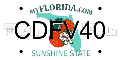 CDFV40 Florida License Plate