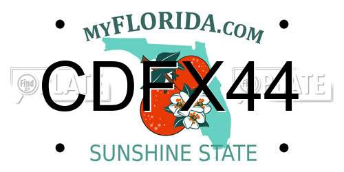CDFX44 Florida License Plate