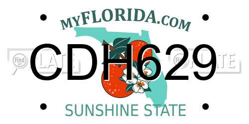 CDH629 Florida License Plate
