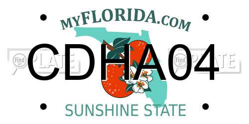 CDHA04 Florida License Plate