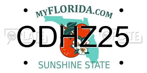 CDHZ25 Florida License Plate