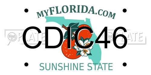 CDIC46 Florida License Plate