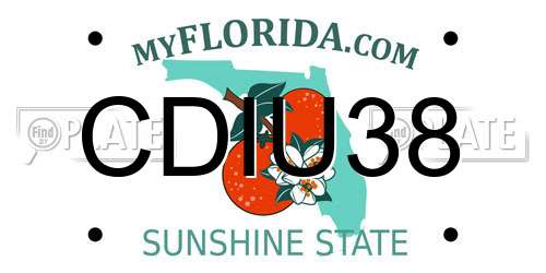 CDIU38 Florida License Plate