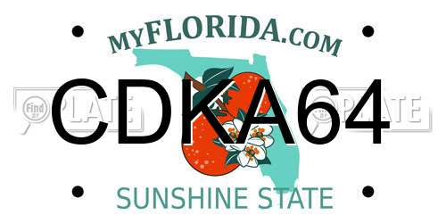 CDKA64 Florida License Plate