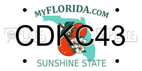 CDKC43 Florida License Plate