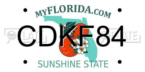 CDKF84 Florida License Plate