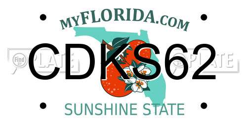 CDKS62 Florida License Plate