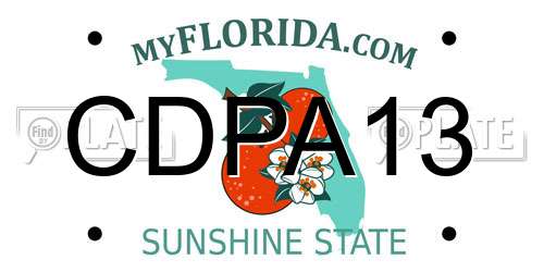 CDPA13 Florida License Plate