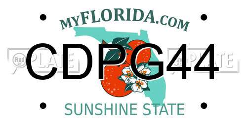 CDPG44 Florida License Plate