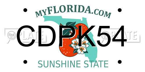 CDPK54 Florida License Plate