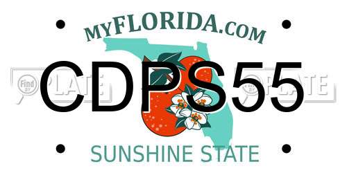 CDPS55 Florida License Plate