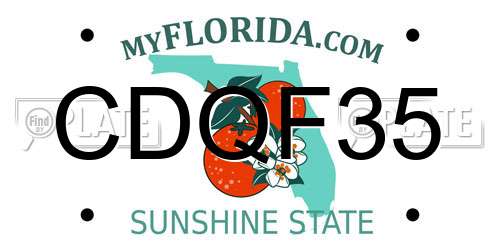 CDQF35 Florida License Plate