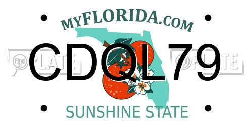 CDQL79 Florida License Plate