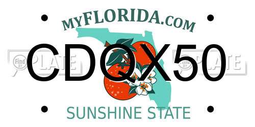CDQX50 Florida License Plate