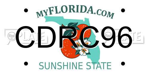 CDRC96 Florida License Plate