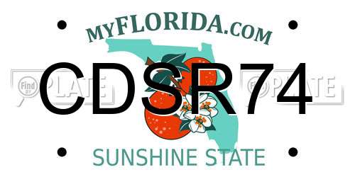 CDSR74 Florida License Plate