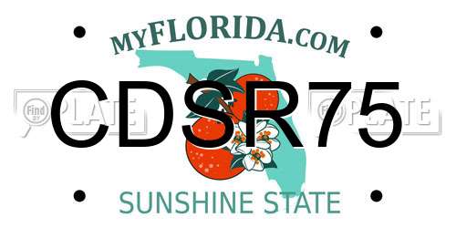 CDSR75 Florida License Plate