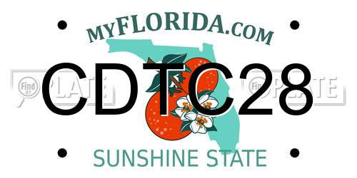 CDTC28 Florida License Plate