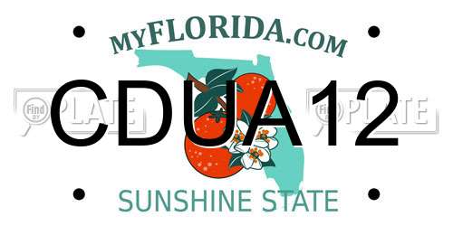 CDUA12 Florida License Plate