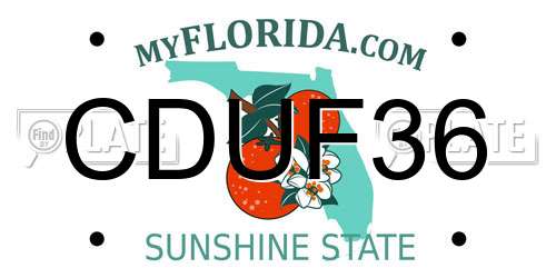 CDUF36 Florida License Plate