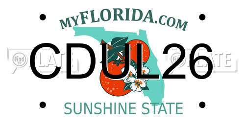 CDUL26 Florida License Plate