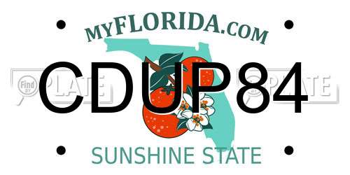 CDUP84 Florida License Plate