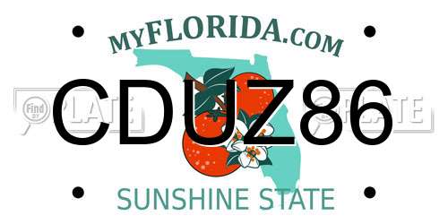 CDUZ86 Florida License Plate