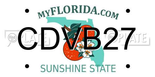 CDVB27 Florida License Plate