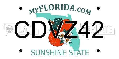 CDVZ42 Florida License Plate