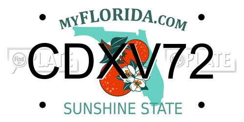 CDXV72 Florida License Plate