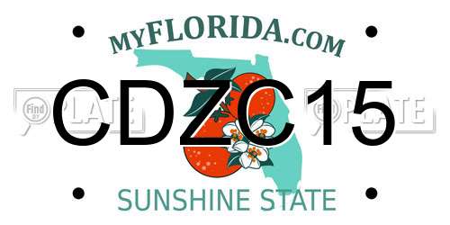 CDZC15 Florida License Plate