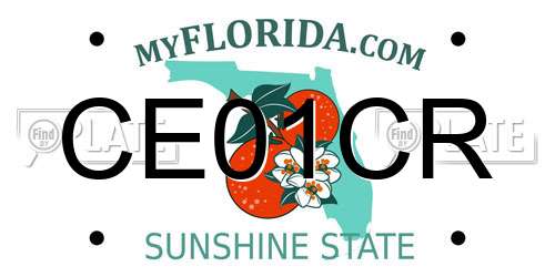 CE01CR Florida License Plate