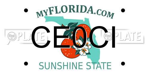 CE0CI Florida License Plate
