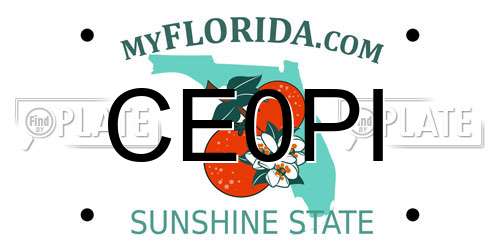 CE0PI Florida License Plate