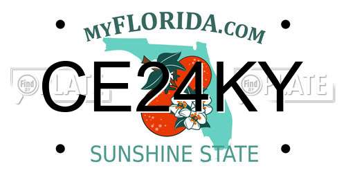 CE24KY Florida License Plate