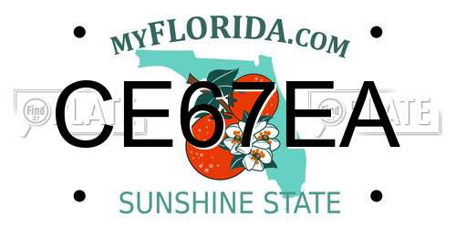 CE67EA Florida License Plate