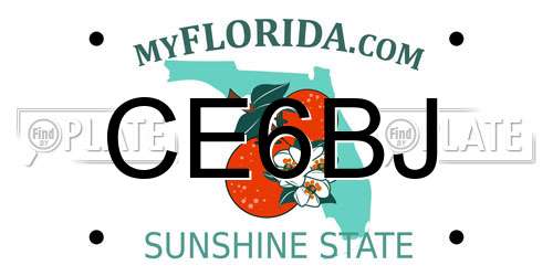 CE6BJ Florida License Plate