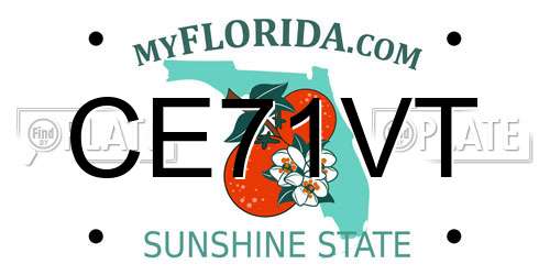 CE71VT Florida License Plate
