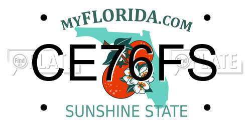CE76FS Florida License Plate