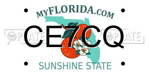 CE7CQ Florida License Plate