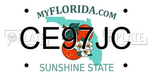 CE97JC Florida License Plate