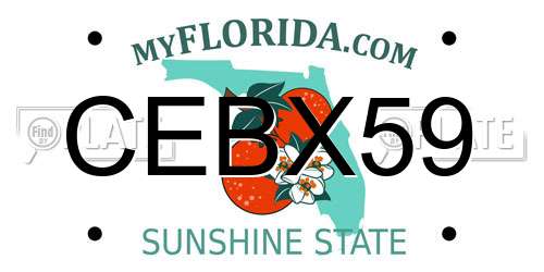 CEBX59 Florida License Plate