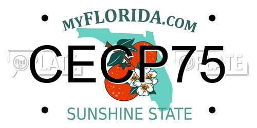 CECP75 Florida License Plate