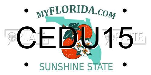 CEDU15 Florida License Plate